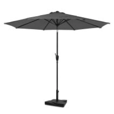 Parasol Recanati Ø300cm – Premium parasol - grey | Incl. concrete base 20 kg