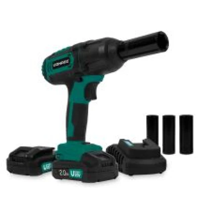 Cordless impact wrench 20V - 4 settings: 100/200/300/400Nm - Incl. 4 sockets | Incl. two 2.0Ah batteries and charger