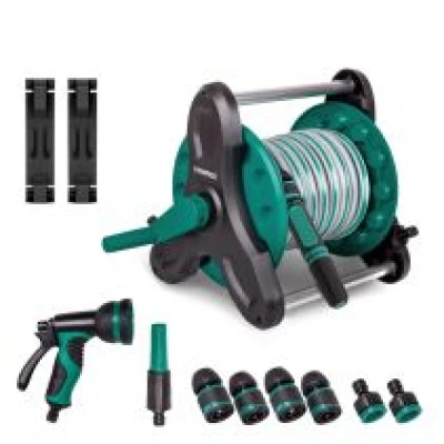 Hose reel with 10m garden hose | Incl. 3 hand nozzles