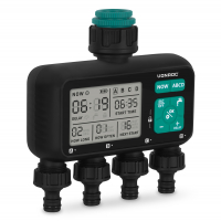 4-Way Water Timer - 4 Zones | Adjustable Watering Time and Frequency per Zone