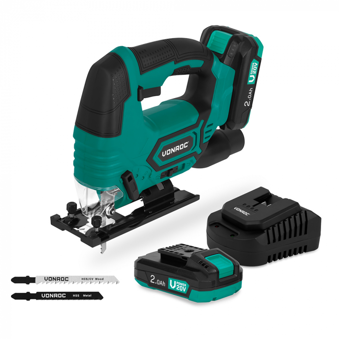 Kabellose Stichsäge 20V | Inkl. 2× 2,0Ah Akku und Schnellladegerät main product photo